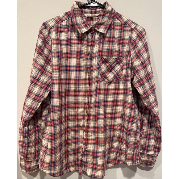 I Love H81 Pink Plaid Flannel Long Sleeved Buttoned Down Shirt - Picture 10 of 16